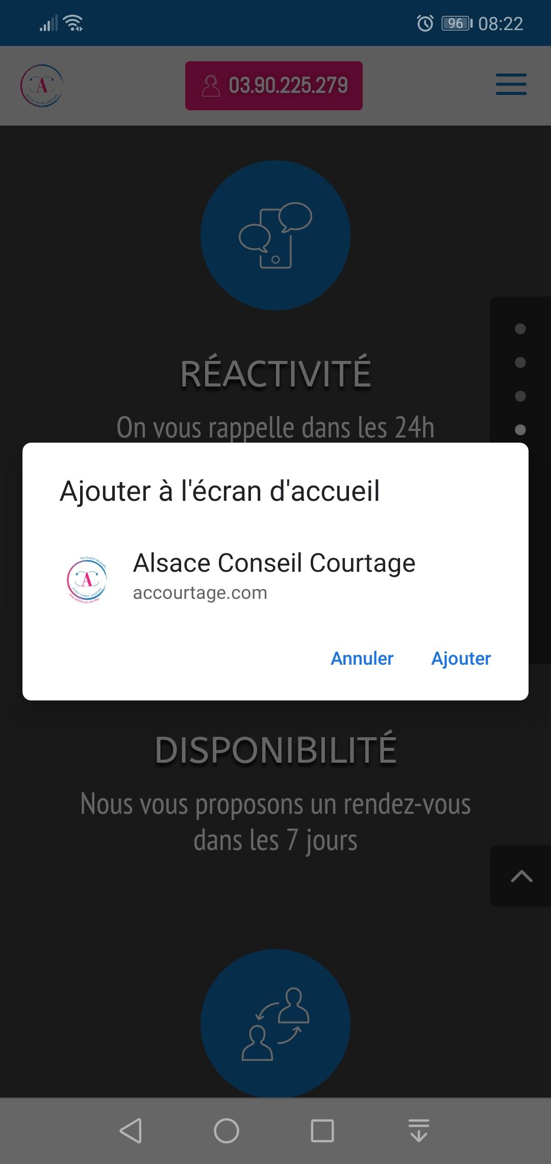 Etape 2 - Popup de confirmation