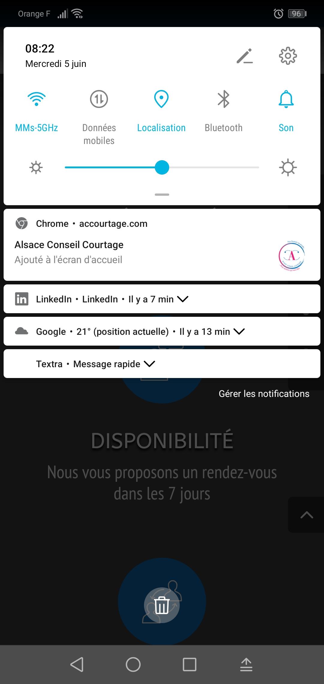 Etape 3 - Confirmation via les notifications